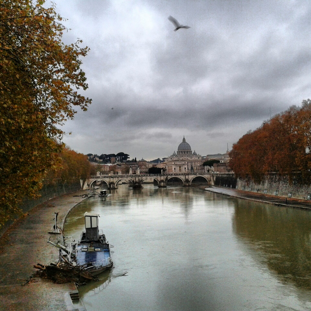 Vista dal Ponte Umberto I a Roma il 14 dicembre 2012.